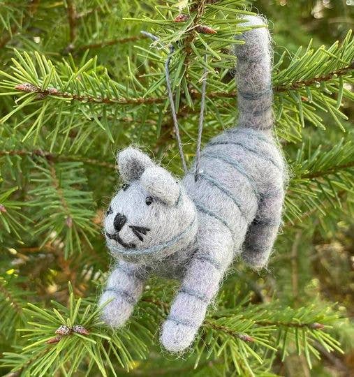 Holiday Ornament Cats - Set of 5